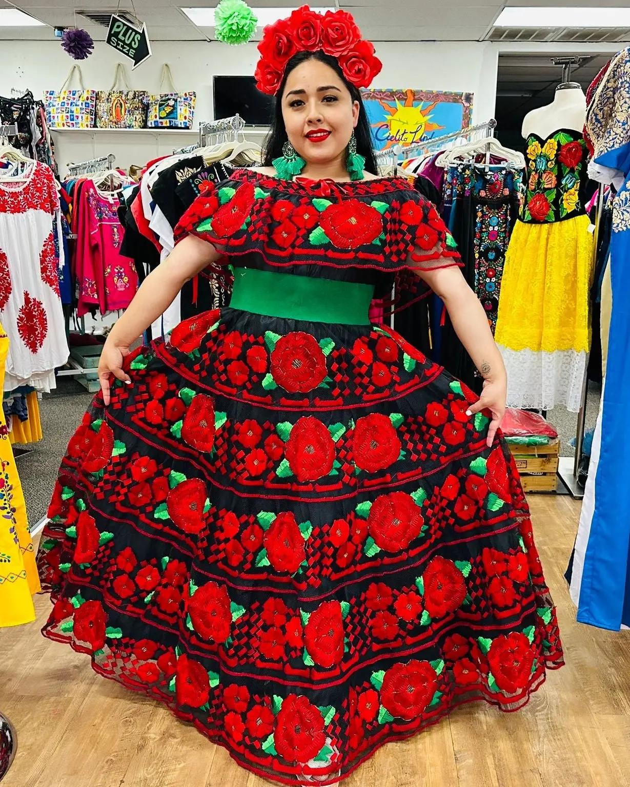 red mexican traditional dress - TikTok Shop