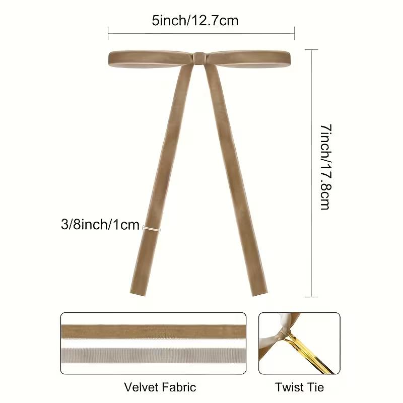 24/48 Pcs Velvet Christmas Tree Bow – 3/8 Inch Width, 5×7 Inch Retro Wreath Bows, Christmas Door Hanging Decor, Perfect for Christmas Party, Holiday Events, Home Decoration & Festive Gatherings**