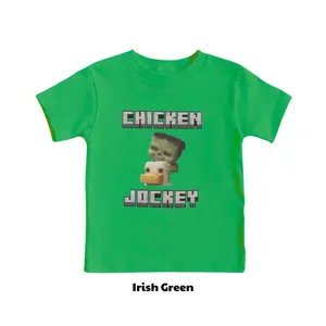 ️ Youth Chicken Jockey Minecraft Shirt – Funny Gamer Tee for Daughter or Son, Cute Summer Gift, Birthday Shirt, Family Gaming Outfit