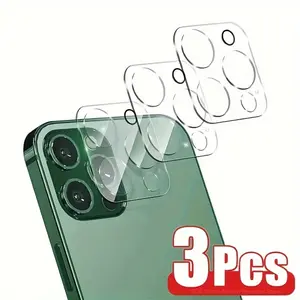 3pcs Tempered Glass Camera Lens Protector For Apple IPhone 16 Pro Max 15 11 12 13 14plus Pro Max Protective, Cellphone Accessories