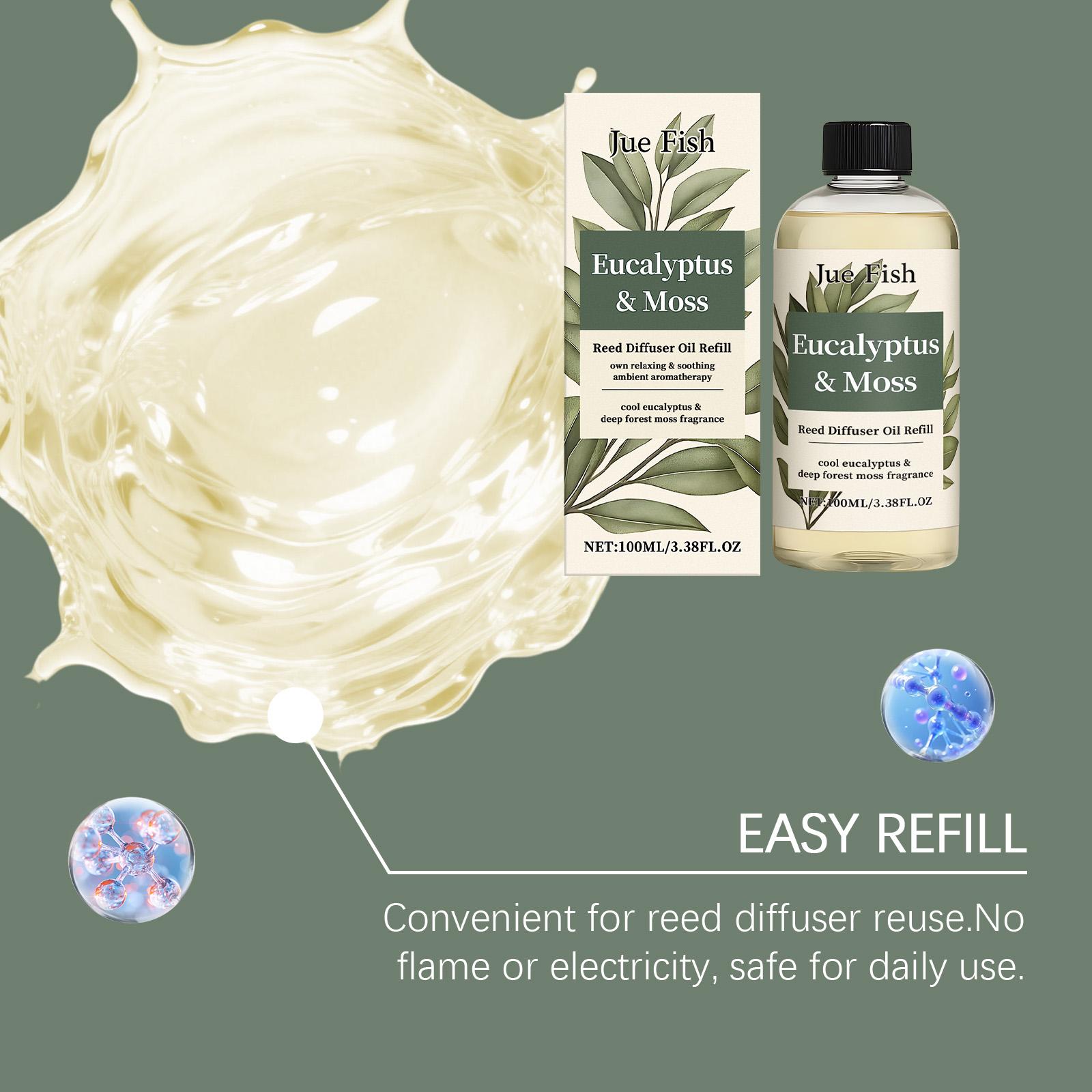 Jue Fish Eucalyptus Moss Aromatherapy Essential Oil Is A Refreshing Woody Fragrance That Diffuses The Air At Home With A Light And Elegant Aroma