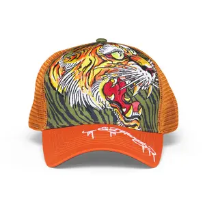 ED HARDY EMBROIDERED SCREAMING TIGER HAT