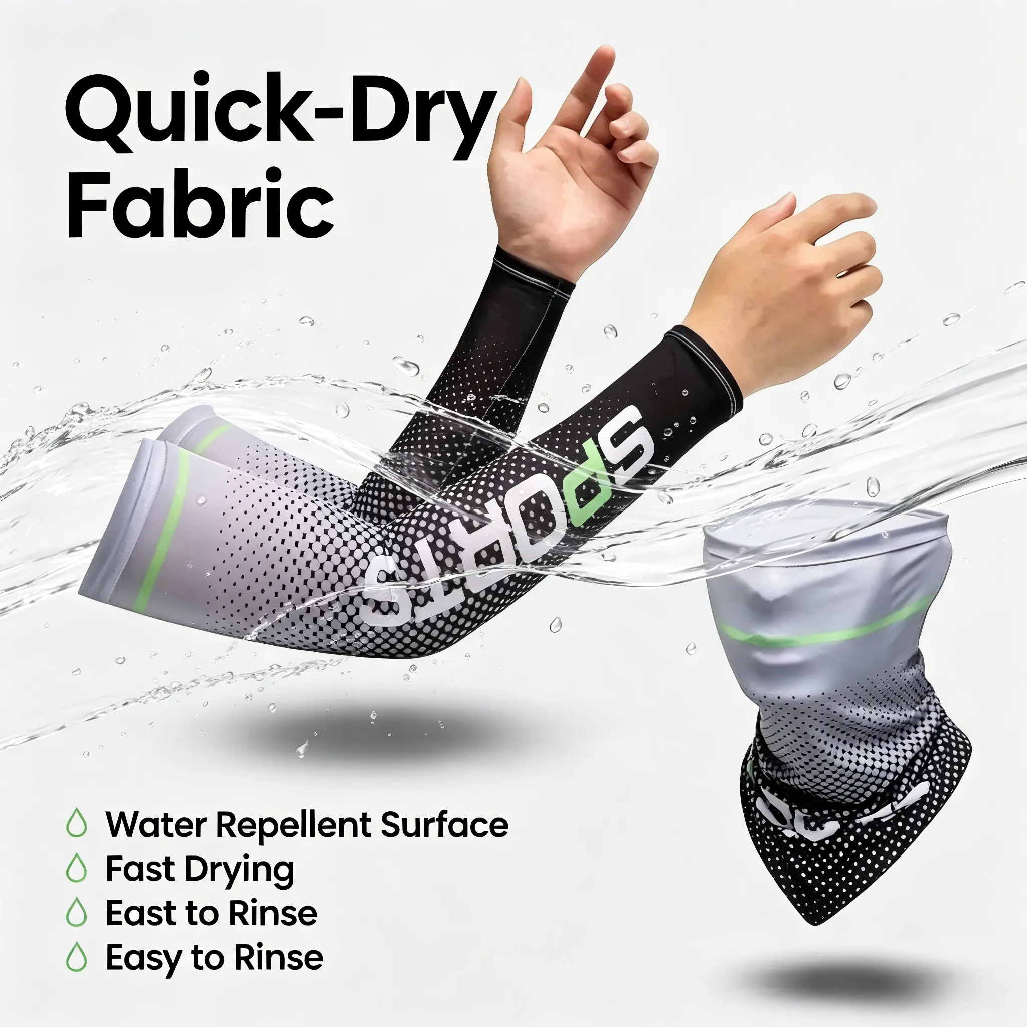 Comfortable Athletic Arm Sleeves and Neck Gaiter – Lightweight Gear for Daily Outdoor Activity