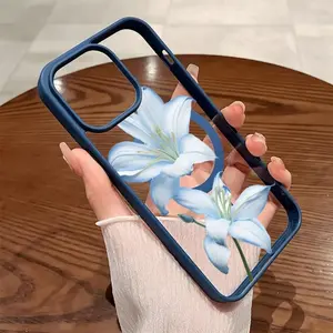 Premium Magnetic Phone Cases for iPhone11/12/13/14/15/16//17/Air/promax/Plus Blue Lily y2k cased MagSafe Ready, Anti-Fall, Springtok and Ultra-Thin Design | Perfect for Everyday Use Protector Screen Protector Aesthetic Resistance