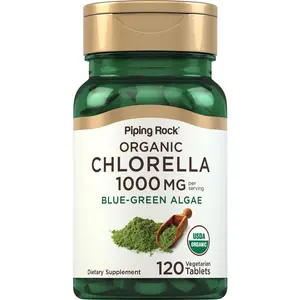 Piping Rock Chlorella | 1000mg | 120 Tablets | Blue-Green Algae | Broken Cell Wall Organic | Non-GMO, Gluten Free Supplement