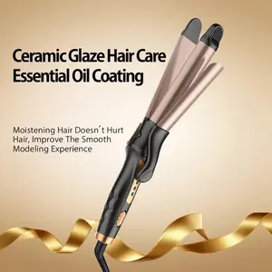 2-in-1 Ceramic Coated Curling & Straightening Iron - Gentle Heat Styling for All Hair Types, Minimizes Damage with Smooth Glide Technology