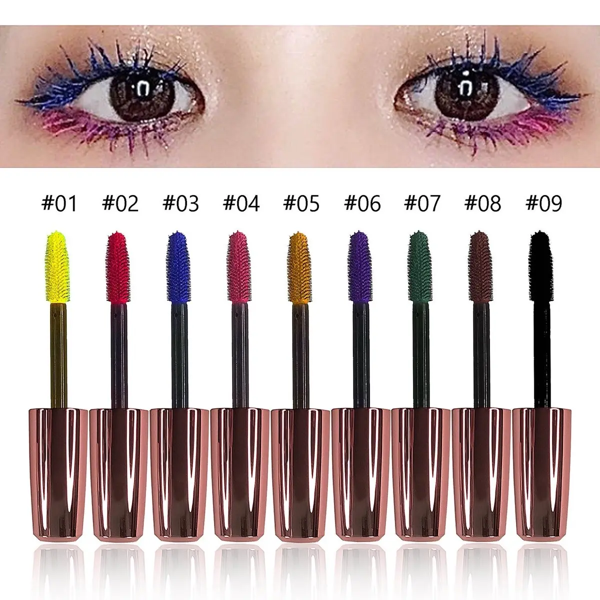Multicolor lengthening cosmetic mascara waterproof