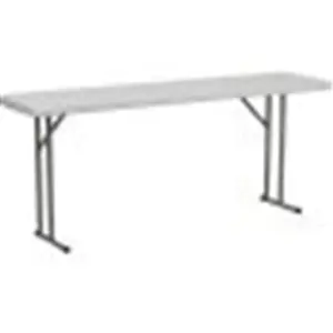 212 MAIN 18 in. W x 72 in. L Granite White Plastic Folding Table, Training Table, Easy-Setup Commercial Office Furniture