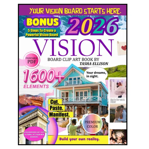 Women's 2026 Vision Board & Manifestation Journal Kit - 1,600+ Inspiring Cutouts, Affirmations, Modern Clip Art for Dream Life Planning (Crafts & DIY Lifestyle Tool)