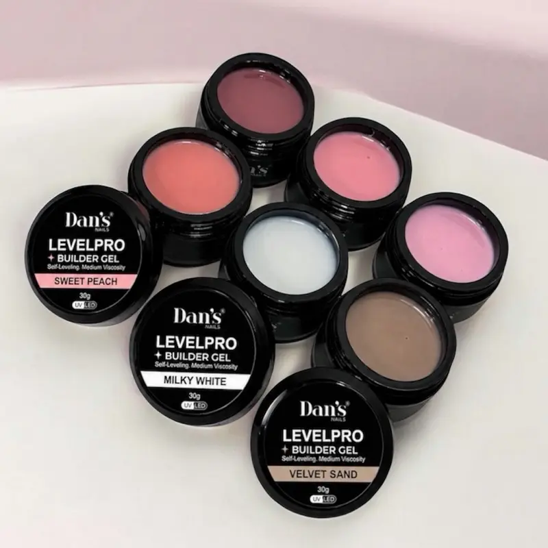 LevelPro Builder Gel – Medium Viscosity Collection in Sweet Peach, Milky White, Velvet Sand Shades