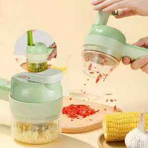 Wireless 4-in-1 Handheld  Vegetable Chopper & Slicer - Compact Design for Versatile Use in Cooking and Food Preparation