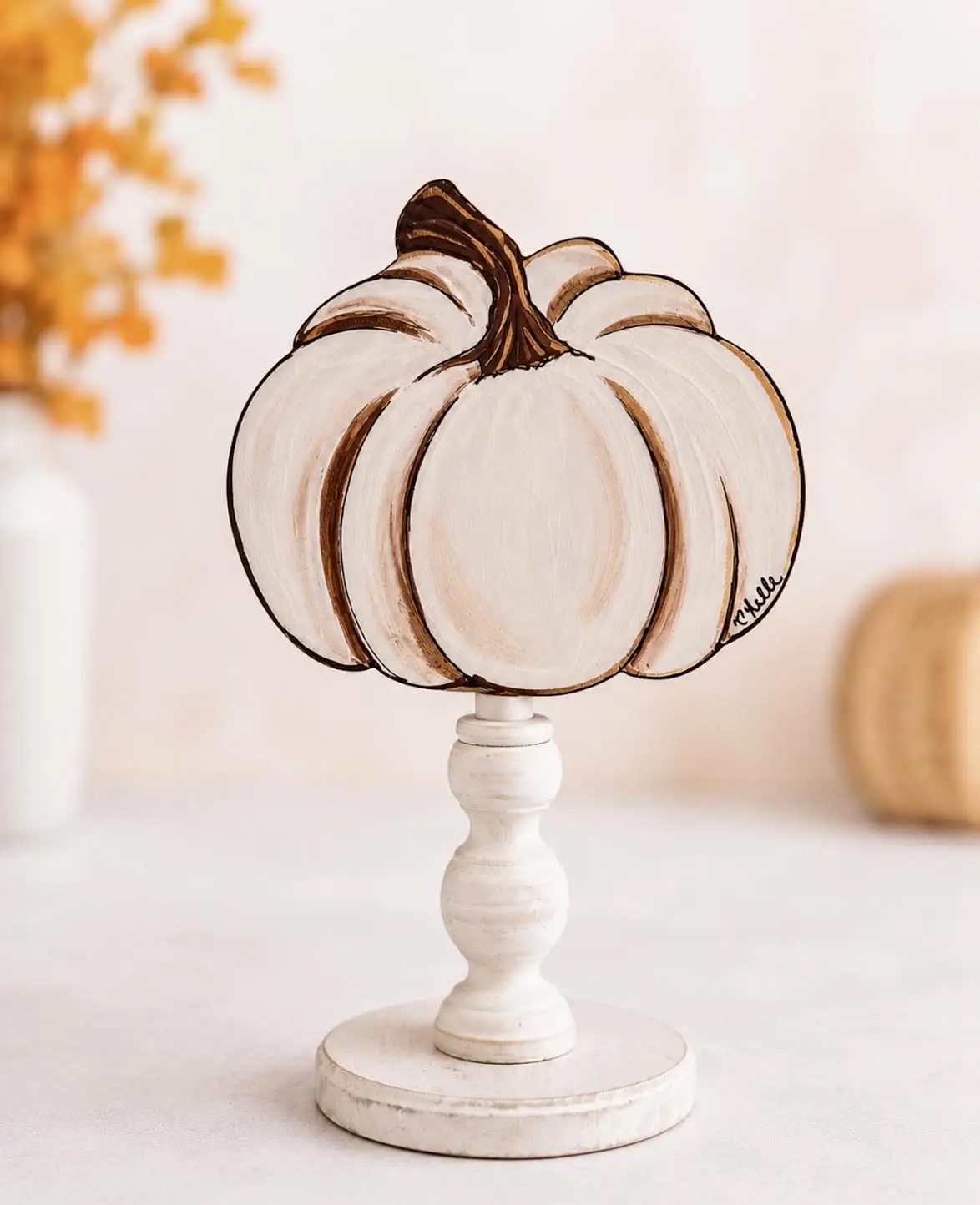 Seasonal & Everyday Topper:  White Pumpkin