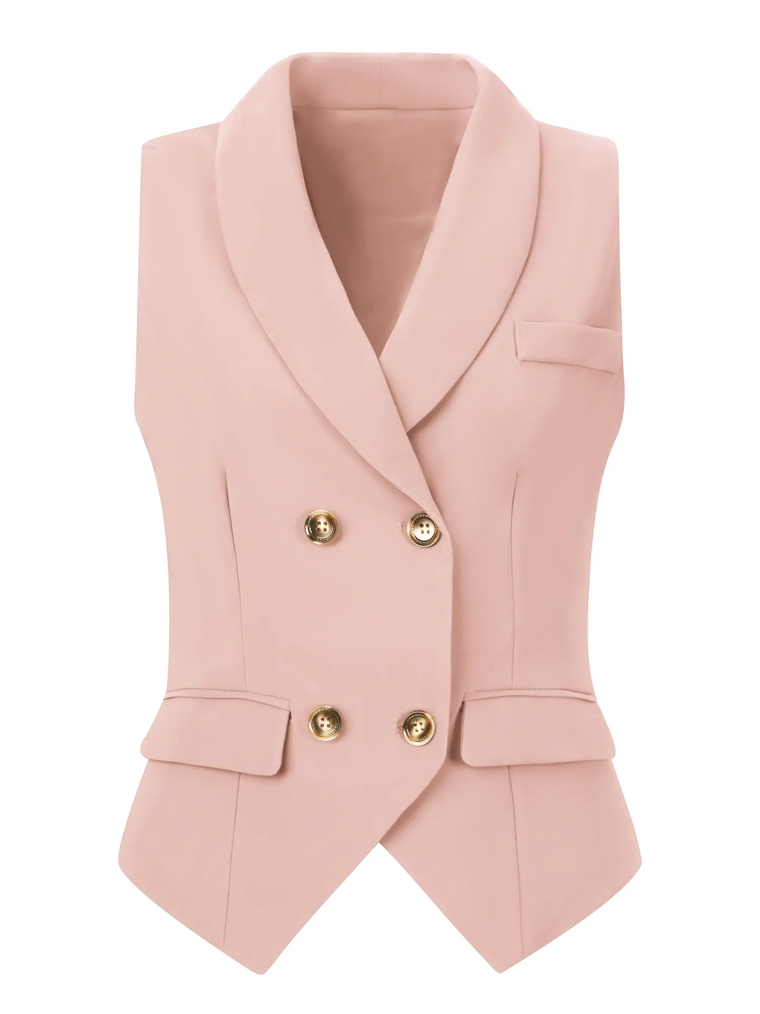 INSPIRE CHIC Suit Vest Dressy Lapel Collar Versatile Racerback Waistcoat