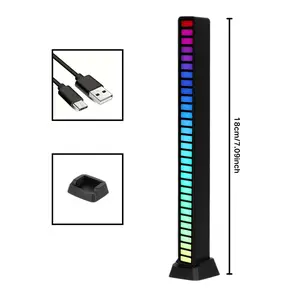 RGB Ambient Lights Sound Vibe Activated Rhythm Pickup Music Level Sync USB Plug Play for Gaming Room Car Interior Streaming Studio TikTok Desk Double Light Value Car Music Companion Enhance the Atmosphere in the Car and Create a Romantic Mood