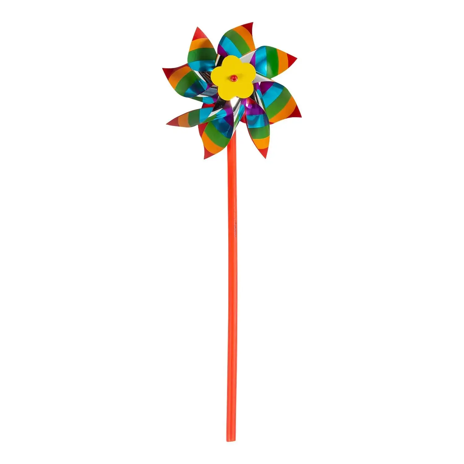 5" x 14" Rainbow Metallic Plastic Pinwheels - 36 Pc.