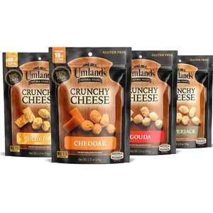 Umland’s Crunchy Cheese – Variety Pack (4 × 1.9 oz Bags) | Cheddar, Colby Jack, Pepper Jack, Gouda | Real Cheese, Keto, Low-Carb, High-Protein, Gluten-Free Snack