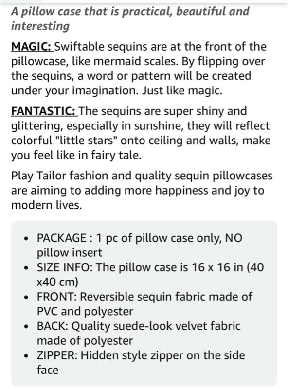 Play Tailor Sequin Pillow Cover Cushion Covers 16x16in Silver and Blue Flip Sequins Decorative Throw Pillow Case, Insert Not Included