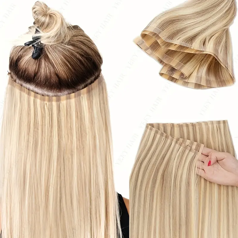 2025 Wholesale Arrivals Long PU Tape Weft Human Hair Skin Weft Tape in Hair Extensions DIY No Glue Natural Hair Bundles 1B 02 04 P18-613 60 Blonde Brown Black