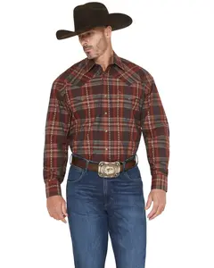 Stetson Men's Plaid Print Long Sleeve Snap Western Shirt - 11-001-0478-6058 Wi