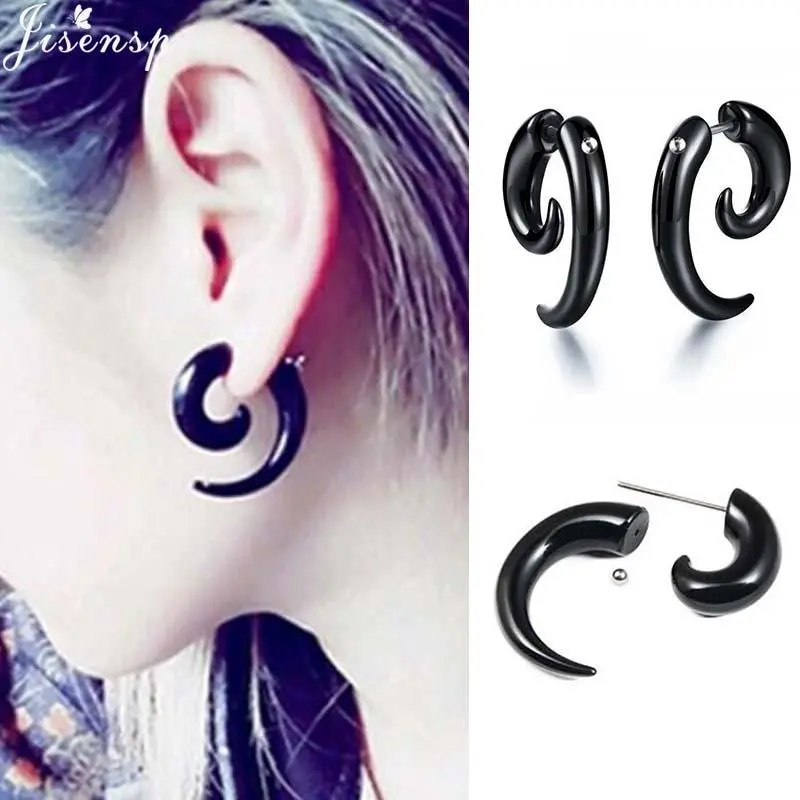 1pc Goth Acrylic Earrings Cheater Fake Spiral Ear Stretcher Expanders Gauge Tunnel And Plugs Earlobe Earring Piercing Jewelry