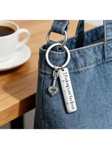 2 PCS Best Friend Keychain – Stainless Steel Key Keyring with Engraved Quote “I Fcking Love You Btch”, Friendship Gift for Besties & Friends