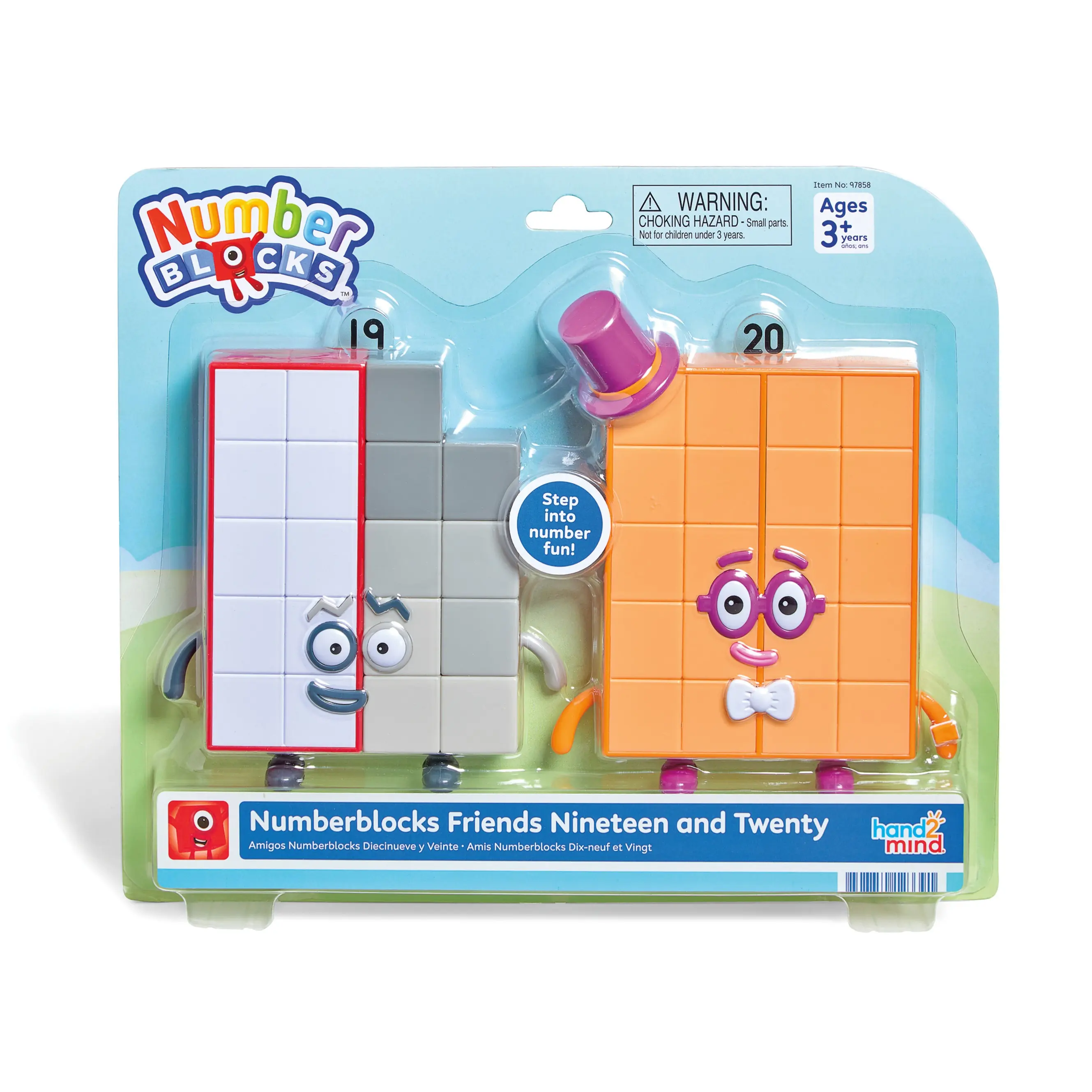 hand2mind Numberblocks Friends Nineteen and Twenty Figure Pack, Ages 3+, Number and Counting Toys for Toddlers, Small Figurines for Kids, Kindergarten Math and Pretend Play Toys