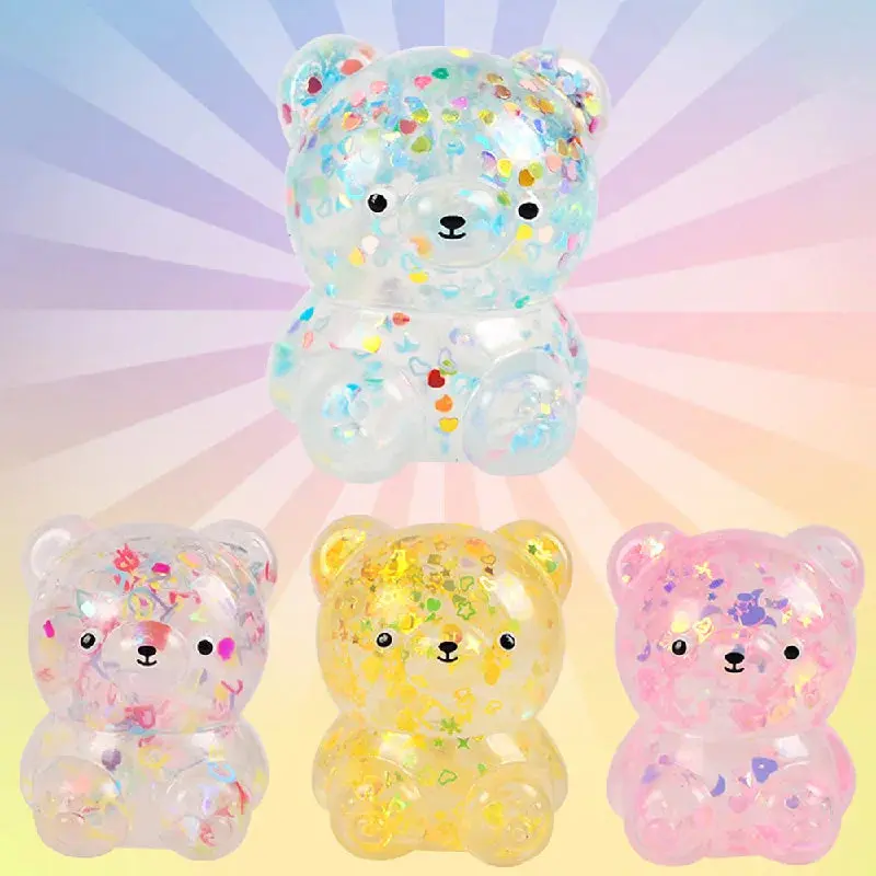 Sugar Squish Bears - Adorable Stretchy TPR Outer Shell with Satisfying Squishy Texture for Stress Relief & Sensory Play