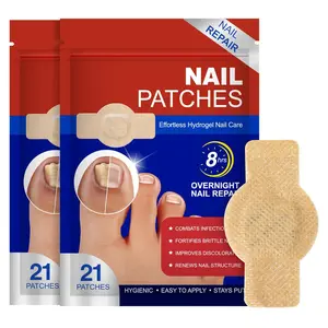 Fungal Nail Patches 21/42 PCS, Toenail Treatment Extra Strength 8-Hour Overnight Nail Fast Acting Repair Effortless Hydrogel Nail Care and Repair for Damaged Nails Overnight Renewal for Men and Women