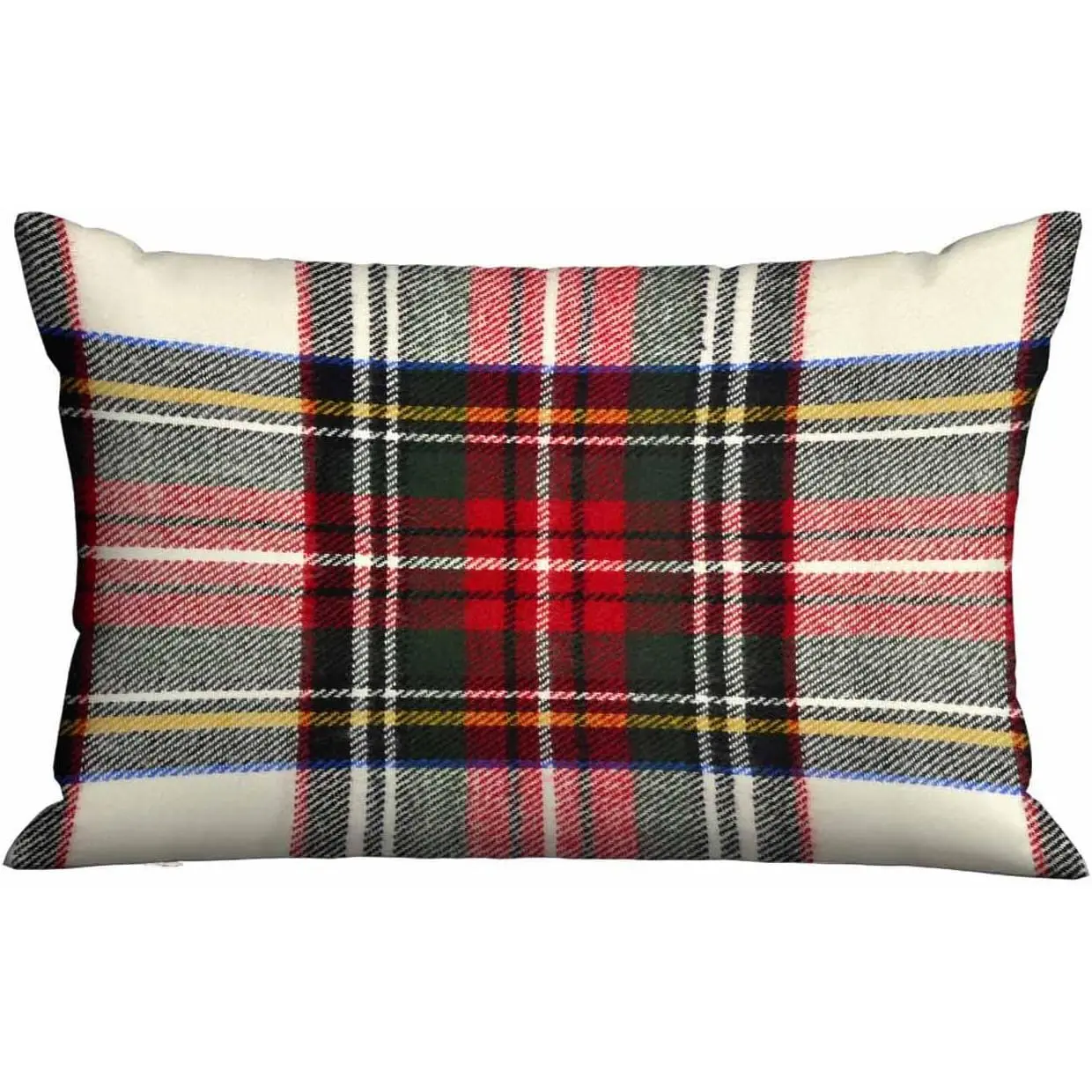 Rectangle Pillow Cover Red and White  Plaid Scottish Tartan Pattern,Decorative Pillowcase for Sofa/Couch/Bedroom/Living 20x30 Inches