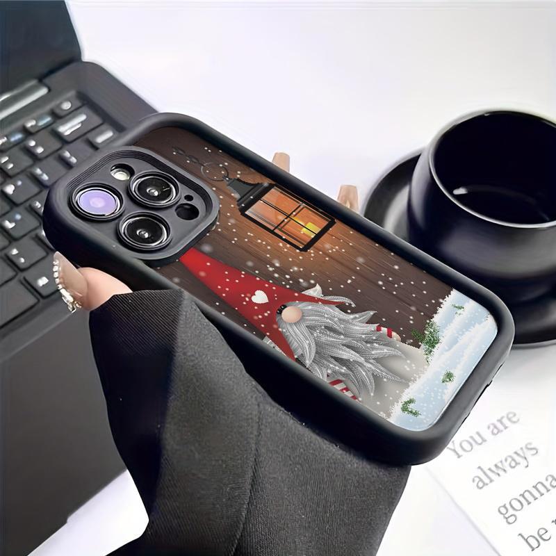 Christmas Gnome Snow Peaceful Holiday Phone Cases for iPhone 17 Pro Max 16 Plus 15 14 Pro 13 12 11, Durable Slim TPU Soft TPU Shockproof Protection Protective Phone Cover