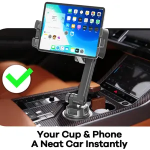 Adjustable Car Cup Holder for Tablets & Phones, Durable Abs Material, Easy Installation, Universal Compatibility, 360 Degree Rotation