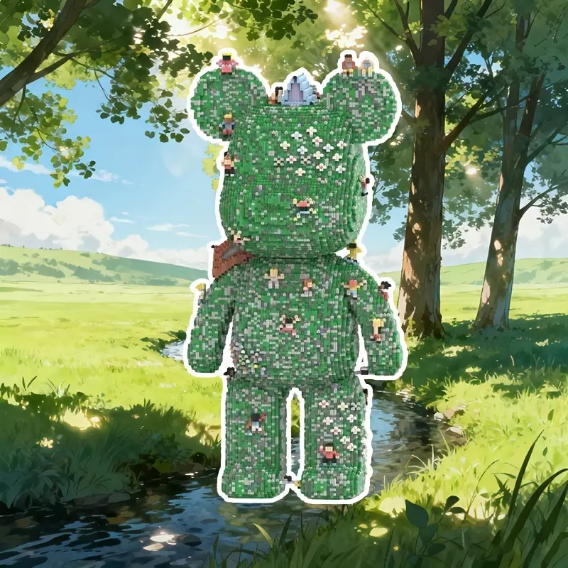 Grassland Bear 3D Puzzle Building Block Ornament, Art Puzzles Gift, Home Decor and Room Decoration, Perfect Gift for Birthday/halloween/xmas