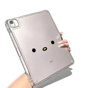 1pc Cute Cartoon Clear Tablet Protective Case for IPad Pro 12.9/11/10.9 (2025/2024), IPad Air 10.9/10.5, IPad Mini 8.3, IPad 10th/9th/11th Gen, with Pen Slot, Anti-Scratch Ultra Slim Protective Tablet Cover