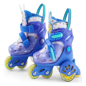 Kids skates roller skates beginner pulley shoe set flash double row roller skates