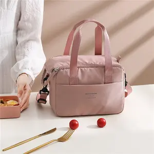Portable Bag For  Women Thermal Insulated Lunch Box Tote Cooler Handbag Waterproof Bento Pouch Office
