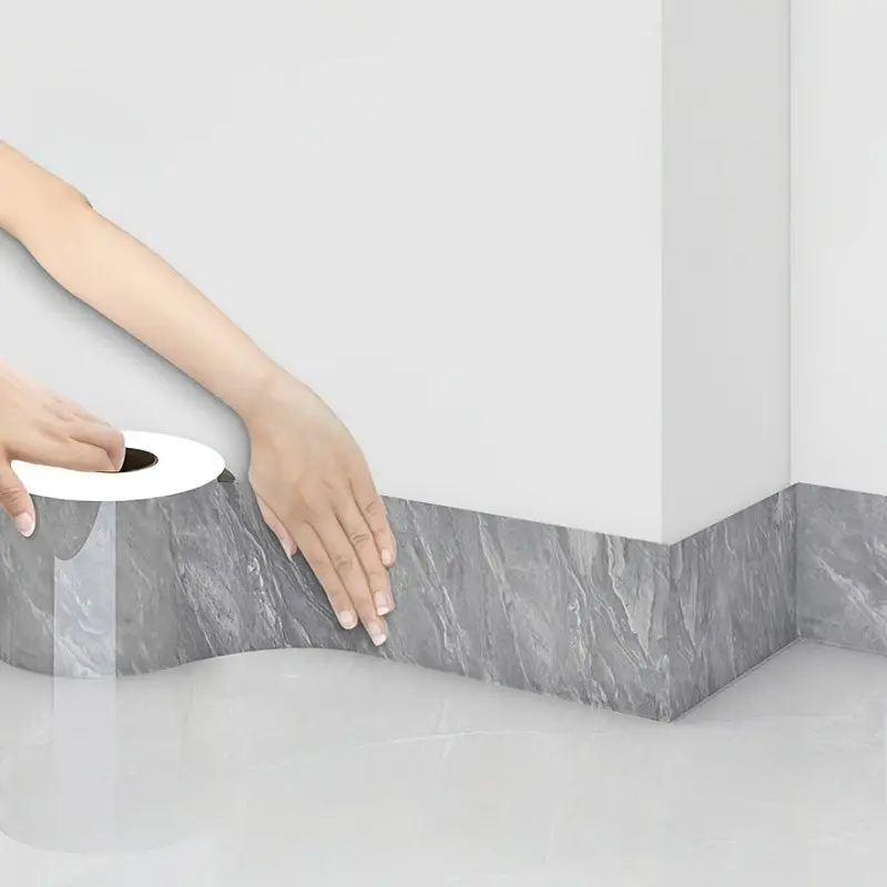 Self-Adhesive Marble Look Tile Skirting Board, Wall Corner Trim, Window Sill Sticker, Decorative Border Strip, Interior Walls, Easy Installation, Wall Molding