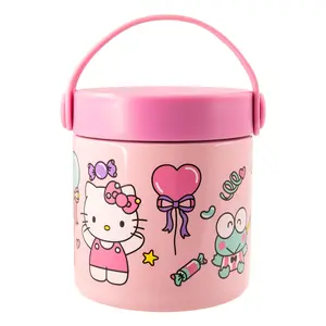Fast Forward Bluey Spiderman or Hello Kitty Cylinder Lunch Box for Kids | Food Container with Handle | Toddler Bento Snack Box