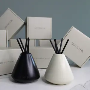 Aromatik Ceramic Reed Diffuser with 100ml Essential Oil Fragrance Bundle Aromatherapy Home Fragrance for Relaxing Atmosphere