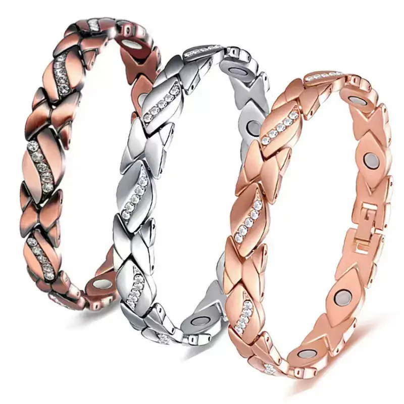 1 Elegant Women's Copper Bracelet - Bohemian Style, Arthritis Red Copper Magnetic Bracelet, Suitable for Daily Wear or Party, Ideal Mother's Day or Christmas Gift, Bohemian Style Bracelet | Magnetic Bracelet with Adjustment Tool Jewelry Gift
