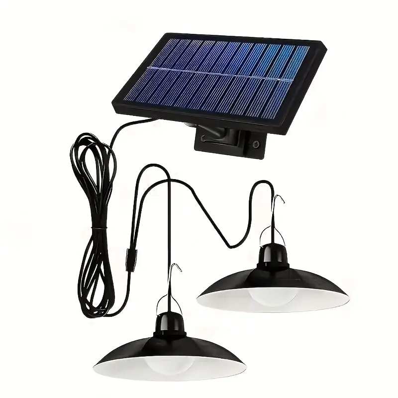 Solar lamps, solar chandeliers, operate continuously from dusk until dawn. 4 modes (timed lighting |     automatic startup |     adjustable brightness |     daylight sensor startup), waterproof ip55. Suitable for barns, sunshades, stores, garages, etc.