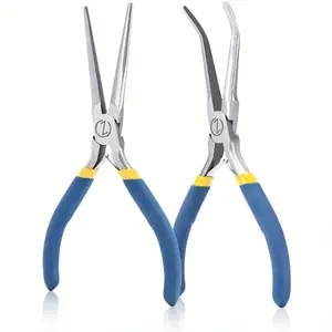 2pcs 6" Mini Needle Nose Pliers with Comfort Grip Handles, 2PCS Long Nose Pliers Set for Handmade Craft, Multipurpose Plier Set, Hand Tools