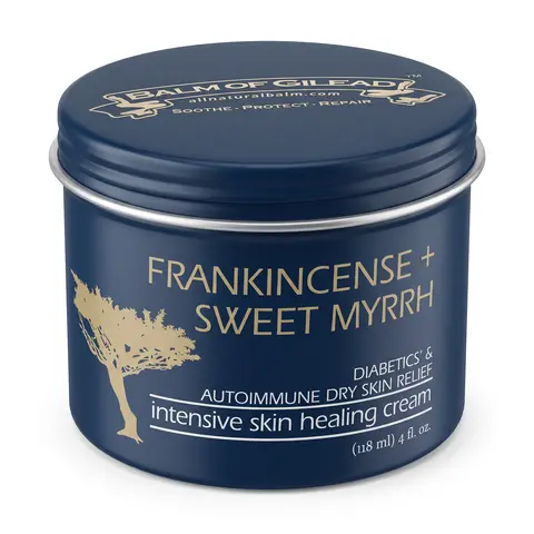 Balm of Gilead Frankincense & Myrrh Beef Tallow Cream for Face, Body & Feet Nourishing Moisturizer for Dry, Sensitive Skin, Hydrating Healing Balm