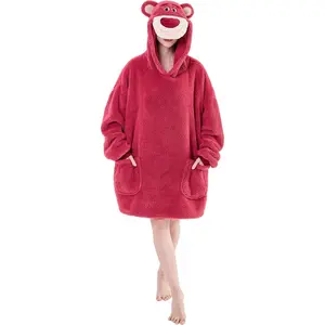 Wearable Blanket Hoodie Hoodie Blanket for Men Warm Oversized Sweatshirt with Pockets