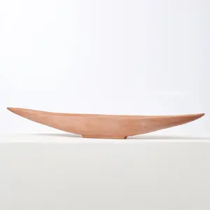 Terracotta Clay Cast Long Boat Tray Decorative Centerpiece Bowl