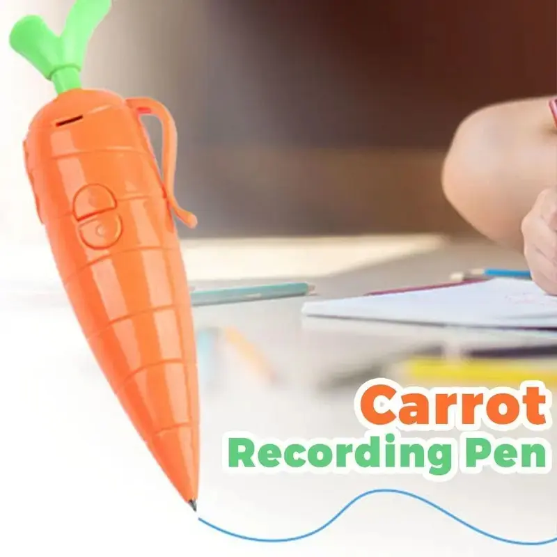 Carrot Funny Multi Function Pen Voice Recorder Pen Write Graffiti Cute Ballpoint Pen 2 in 1 Sound Recorder Gift