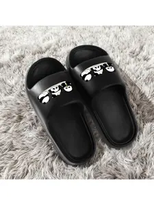 1 pair of unisex panda slippers - convenient home shoes suitable for bathroom, beach, and daily wear - lightweight and durable panda print sandals, suitable for both indoor and outdoor use, comfortable footwear for all seasons
