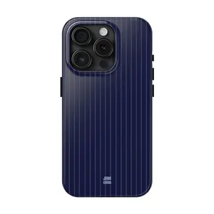 Navy Blue Soft Striped Phone Case, Sleek Vibes, Ready & Lowkey Chic Phone Case
