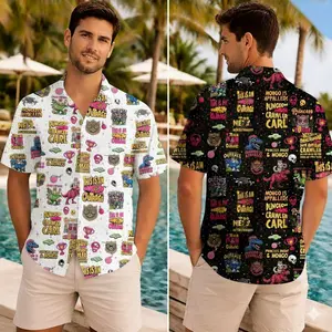 Dungeon Crawler Carl & Princess Donut Hawaiian Shirt - 'This is an Outrage!' LitRPG Book Series Aloha Shirt - Stylish Short Sleeve Button Up for SCC Fans, Summer & Casual Resort Wear