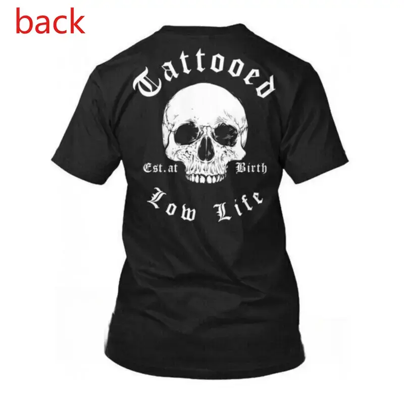 Tattooed Low Life Est At Birth Raw T Shirt