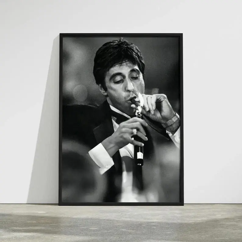Scarface Movie Poster – Tony Montana Poster Smokinggg Scene Poster No Frame